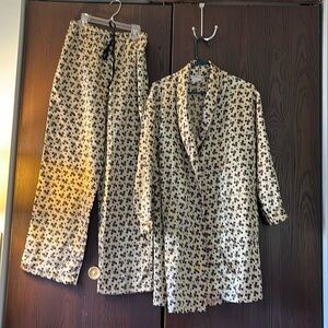 Disney 2pc. Lounging set with pants and robe. Shiny, silky appearance. Size S/M